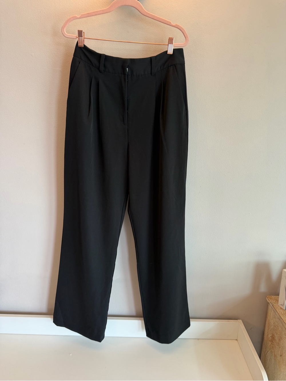 Jason Wu Womens Black Pleated Wide Leg High Waisted Dress Pants Trousers Size M